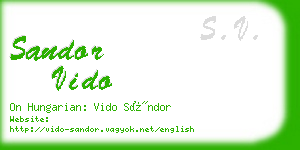 sandor vido business card